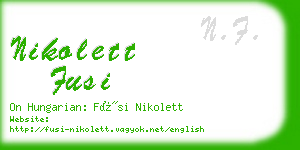 nikolett fusi business card